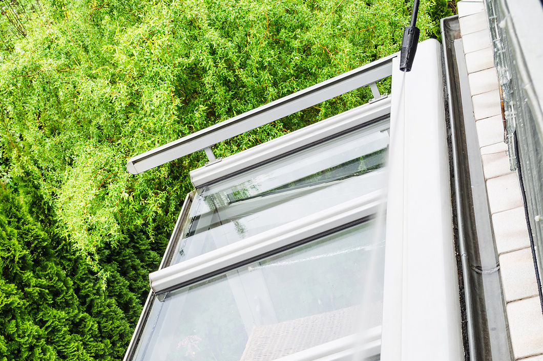 Conservatory roof being cleaned